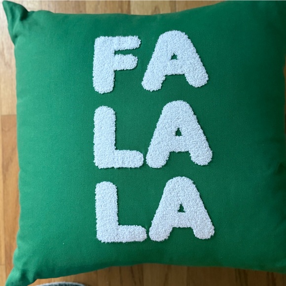 Green Holiday ‘FA LA LA’ Pillow - Picture 3 of 11